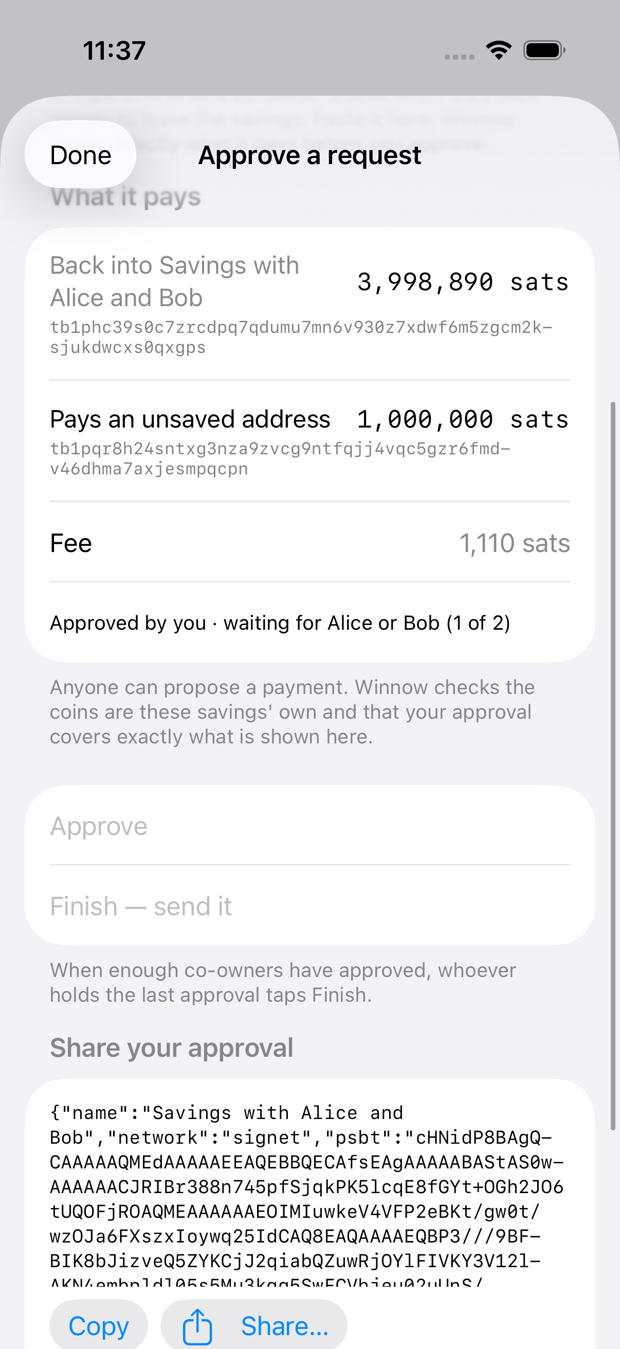 Winnow on iPhone: one approval so far.