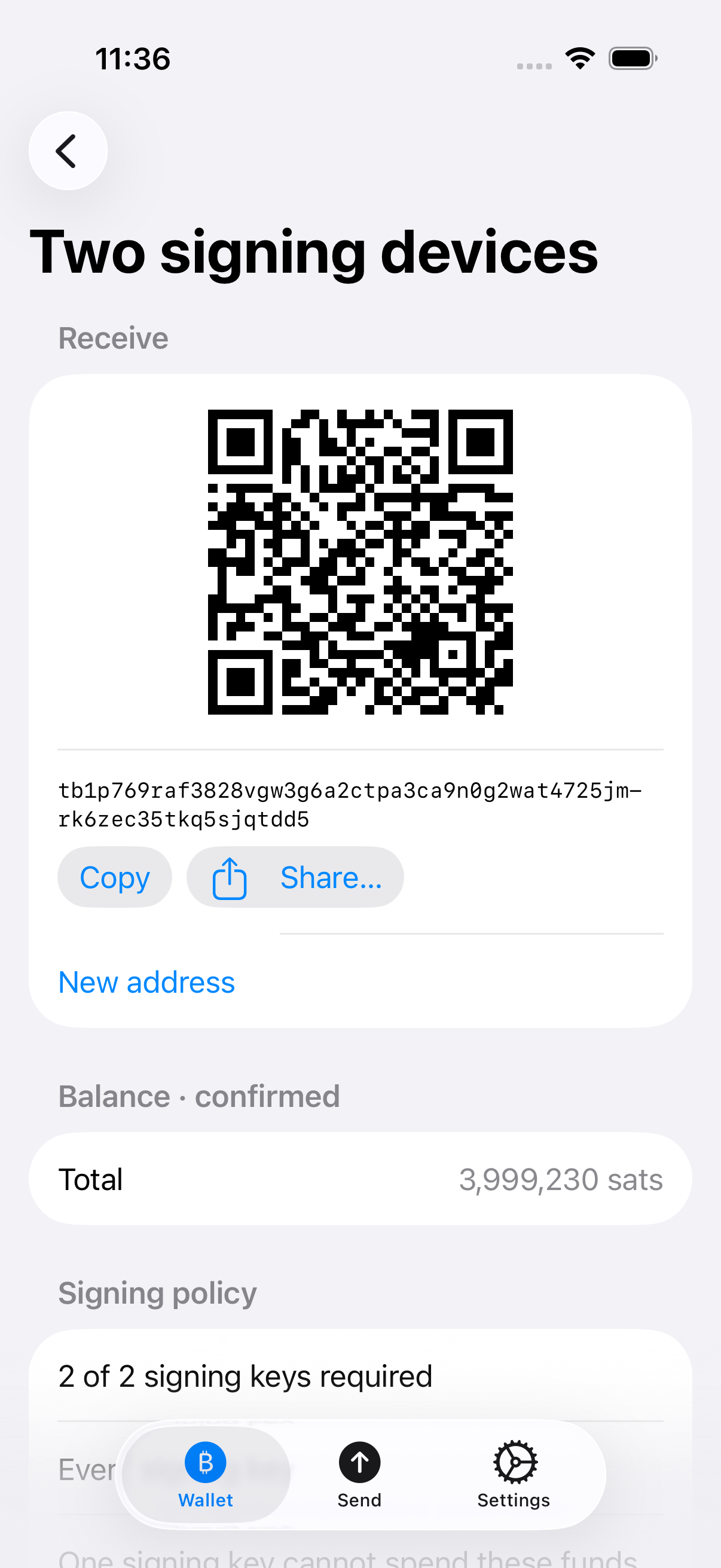 Two keys, both required in the real Winnow app.